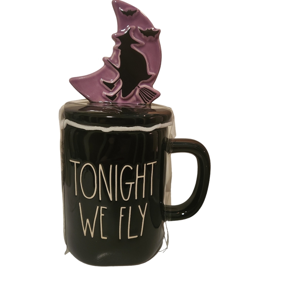 Rae Dunn Artisan Collection by Magenta, Tonight We Fly Coffee Mug & Topper